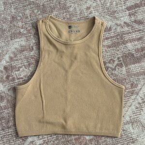 Tan Ribbed Tank Top/Bra